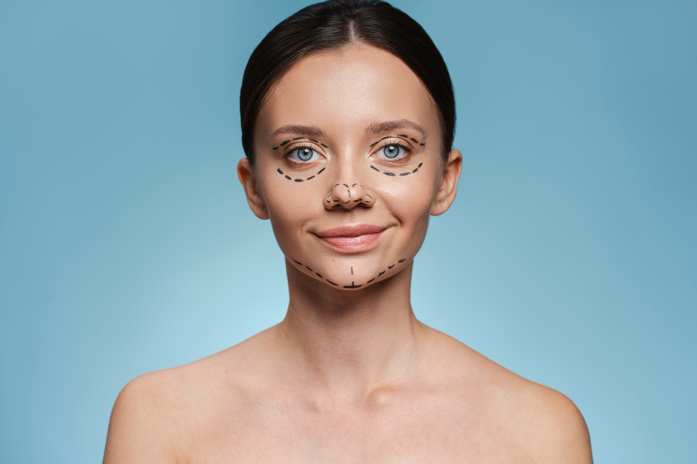 شكل الخياطة التجميلية في الوجه