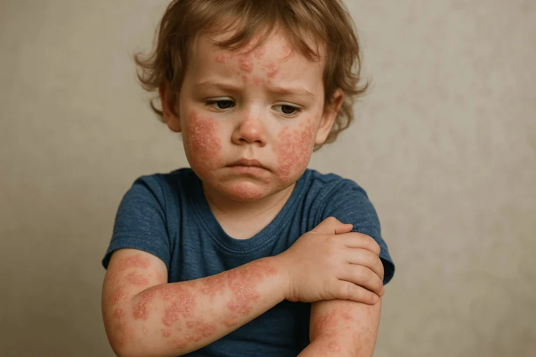 أعراض الصدفية عند الأطفال بالصور وكيفية التعامل معها